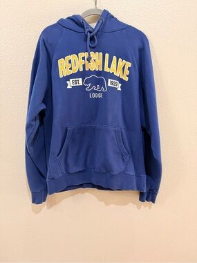 Blue 84 Redfish Lake Lodge Hoodie Sweatshirt Blue Size L